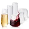 56 Pack Plastic Wine Glasses Champagne Flutes, 32 Pcs 9 OZ & 24 Pcs 14 OZ