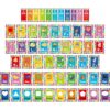57 Pcs Alphabet for Classroom Wall ABC Alphabet Poster Letters Number line Colors Shapes Wall Chart Cards Bulletin Board Decorations for Back to School Classroom Decor(Colorful Flag)