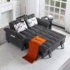 58 Inch Sleeper Sofa Bed with Phone Holder Corduroy Pull Out Couch