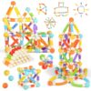 58PCS Extendable Magnetic Building Sticks, STEM Educational Montessori Toys for Toddlers 3-5 - Magnet Blocks for Child age 4-7, Sensory Balls and Rods set for Kids Holiday Birthday Gift for Boys Girls