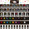 58 Pieces Educational Preschool Cards Kids Early Learning Poster Alphabet Number Colors and Shapes Bulletin Board Decoration Kindergarten Classroom Learning Card with Glue Point Dot (Cool Style)
