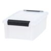5.8 Qt. Plastic Storage Bin with Lid, Stackable Storage Containers, Tote