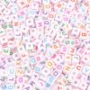 598 Pcs 10x10mm Big Large Cube Acrylic Letter Beads, White Big Alphabet Beads for Keychains, A-Z Mixed Plastic Shape Loose Bead, for Friendship Bracelets and Gifts Souvenir Jewelry Making