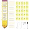 59 Pcs Student Behavior Chart for Classroom Management Pencil Shape Kids Track Reward Incentive Chart Hanging Creative Bulletin Board with 40 Clips for Home Preschool Daycare Back to School Supplies