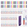 5 Colors Disposable Toothbrushes with Toothpaste Dental Floss Picks and Foldable Comb in Bulk, Travel Size Individually Wrapped Soft Bristle Hygiene Kits, for Hotel Charity Homeless Shelter (50 Pack)
