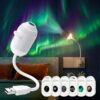 5D Holographic Galaxy Star Projector, 2-in-1 USB Powered Night Light, 360° Adjustable Projection Lamp with 3/6/12/24 Sliding Films, Plug and Play Ambient Light for Bedroom Indoor Home Decor