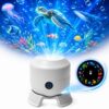 5D Holographic Night Light Projector, 360° Dynamic Rotating 5D Projector Light with Immersive Moving Scenes, Galaxy Projector for Bedroom & Home Atmosphere (Ocean Wave, Cordless)