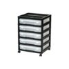 5 Drawers Scrapbook Plastic Rolling Storage Cart, Black