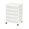 5 Drawers Scrapbook Plastic Rolling Storage Cart with Organizer Top with Casters,White