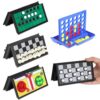 5 in 1 Mini Travel Games Set, 5.2'' Checkers,Chess,Ludo,Reversi,4 in a Row