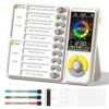 5 IN 1 Visual Timer for Kids/Adults with Chore Chart, ADHD Tools 12/24H Silent Task Timer and Pomodoro Timer, ADHD & Autism Sensory Products, Visual Schedule for Kids Back to School Supplies Off-white