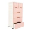 5 Layer Plastic Drawers Dressers, Storage Cabinet with Lock 4 Wheels