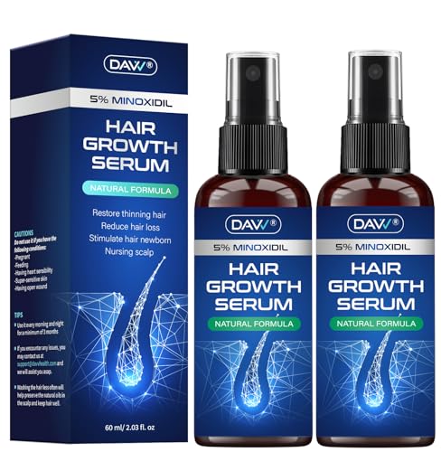 5% Minoxidil Spray for Women Hair Growth: Minoxidil for Men - Extra Strength Hair Regrowth Treatment – Hair Growth - Revitalize Hair Follicles - Regrow Thicker Fuller Hair – Hair Loss Solution - 2Pack