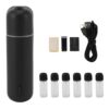 5ml Portable Aromatherapy Essential Oil Diffuser, Air Freshener Scent Machine with 6 Refill Bottles, for Home Hotel Office Bathroom, ABS and Glass Construction (Black)