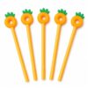 5 Pack Gel Pen Set, Carrot Shaped Gel Pens 0.5 mm Black Ink, Cute Novelty Vegetable Pens