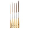 5 Pack Long Liner Paint Brush Set, Ox Ear Hair Fine Detail Art Paintbrushes with Wooden Handle, for Watercolor Acrylic Oil Painting Outlining Detailing & Corner Filling