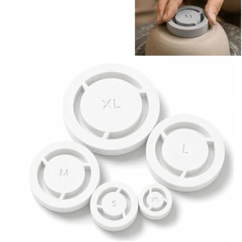 5 Pack Pottery Foot Ring Tool, Clay Base Aligner for Ceramic, Pottery Foot Molder Ceramic Tools, Aligned Foot Ring Template for Ceramics, Even Foot Press for Pottery Bowls, DIY Wheel Projects