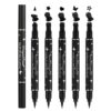 5PCS Black Liquid Eyeliner Stamp Set, Double-headed Winged Eye Liner Pen