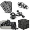 5 Pcs Fidget Toys for Adults & Teens Magnetic Putty Beads Cool Gadgets Slider Metal Fidgets Spinners Cube Office Desk Sensory Toy for Autism ADHD Stress Relief Set Anxiety Items Gift for Teen Boys