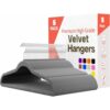 5PK Velvet Hangers, Gray Non-Slip with Swivel Hook, Heavy Duty 10 lb