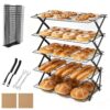 5 Tier Collapsible Cookies Cooling Rack with Adjustable 4 Setting Design