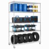 5 Tier Metal Shelves Storage Rack with Wheels & Liners 1518x609x2000mm