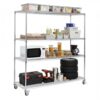 5 Tier Wire Storage Rack with Wheels Metal Shelving Each Layer Support