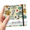 5" x 5" Hardcover Sketch Book,58 Sheets Small Mixed Media Pocket Sketch Pad