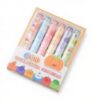 6-Color Fruit Pen Body Soft Tip Eye-Protecting Marker Highlighter Set