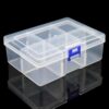 6-Grid Removable Plastic Organizer Box for Tools, Jewelry, and Fishing Gear – Compact Desktop Storage Solution 6 compartment organizer box removable divider storage PVC craft