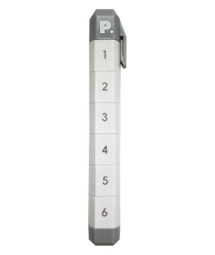 6-in-1 Retractable Pre-Inked Pen Roller Stamp – Rotatable & Detachable Self-Inking Stamp with 6 Patterns – Includes Numbers 1-6,Perfect for Teachers, Planners, Grading, Bullet Journaling