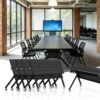 6-Pack 55.1" Folding Conference Table , Black Flip Top Training Table