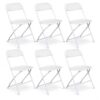 6-Pack Plastic Folding Chairs, 350 lb Capacity, Foldable and Stackable