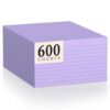 600 Count Index Cards 3 x 5 Inch Purple Lined Flash Cards Ideal for Studying and To-do-List, Portable Note Cards Taking for Students and Teachers, Flash Card Styled for Home, Office or School Use