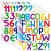 600 PCS 16 Sheets Letter Stickers 2 Inch Large Alphabet Sticker Vinyl Self Adhesive Waterproof Number Sticker Suitable for Indoor Outdoor Mailbox Poster Crafts (Cartoon,Multicolor)