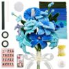 600 PCS Blue Pipe Cleaners Craft Bulk, 6 Pastel Colors Pipe Cleaner Flower Kit, Chenille Stems with Instructions, Floral Wires, Gardening Tape, Stamen, DIY Art and Craft Supplies(Blue Gradient)