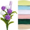 600 Pcs Chenille Stems, 11.8 in Macaron Color Craft Pipe Cleaners Set for DIY Art Projects, Decorations, Crafting, Embellishments, and Pipe Cleaner Flower Kit