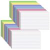 600PCS Index Cards 3 x 5 Inch, Colored Flash Cards, Lined Flashcards Notecards, Flash Cards for Studying, Ruled Front and Blank Back, Note Cards for Office, Home and School