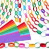 600PCS Paper Chain Garland, Color Strips for Home Party Decoration