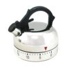 60 Minute Kitchen Timer, Kettle Shaped Mechanical Countdown Timer for Cooking, Baking, Classroom, Study & Home Reminder, White