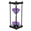 60 Minute Stress Relief and Time Management Hourglass Sand Timer with Wooden Frame and Purple Sand, Glass and Aluminum Material Visual Timer for Home and Office