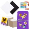 60Pack 2.5x2.5IN Square Mini Canvas Magnets, Small Magnetic Paint Canvas