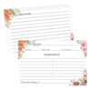 60 Pack Floral Recipe Cards 4x6, Double Sided Blank Recipe Index Cards for Bridal Shower and Wedding