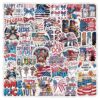 60PCS 4th of July Stickers, American Flag Patriotic Stickers, God Bless America Decalsfor Water Bottles, Laptop, Tumbler, Scrapbook, Patriotic Independence Day & Party Favors Decorations