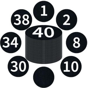 60 Pcs 6" Large Removable Number Spot Markers Black Classroom Floor Stickers with Numbers 1-40 Vinyl Floor Decals Line up Sitting Dots Stickers for Teachers Students for Elementary Preschool