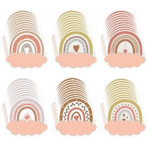 60 Pcs Boho Rainbow Magnetic Name Tags Reusable Dry Erase Labels Thickened Magnetic Back Rainbow Name Plate Stickers for Classroom Desks Whiteboard Locker Office Bulletin Board Decor Supplies