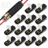 60Pcs Double Wire Connector with Locking Buckle, Tool-Free Quick Connect Wire Clips for LED Strip Lights, DIY Electronics, Low-Voltage Projects & Model Kits - Flame-Retardant 2 Pin 18-22 AWG