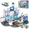 60PCS Police Station Magnetic Tiles Set with 6 Magnetic Dolls,Magnet Tiles Building Blocks for kids,Toy for Boys 3-5 4-8-12 Gifts,STEM City Police Toys Include Policeman,Puppy,Criminal,Vehicles,Prison
