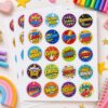 60pcs Reward Stickers for Teachers 20 Designs, Comic Style Motivational Labels, Positive Classroom Incentive Decals for Homework Charts, School Prizes, Assignments, Behavior Rewards