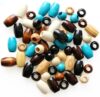 60Pcs Wooden Beads for Crafts, BetterJonny 2 Sizes Large Hole Natural Wood Beads Round Beads Hair Beads Vintage Wooden Spacer Accessories for Macrame Bracelet DIY Craft Handmade Decor (6 Colors) ﻿